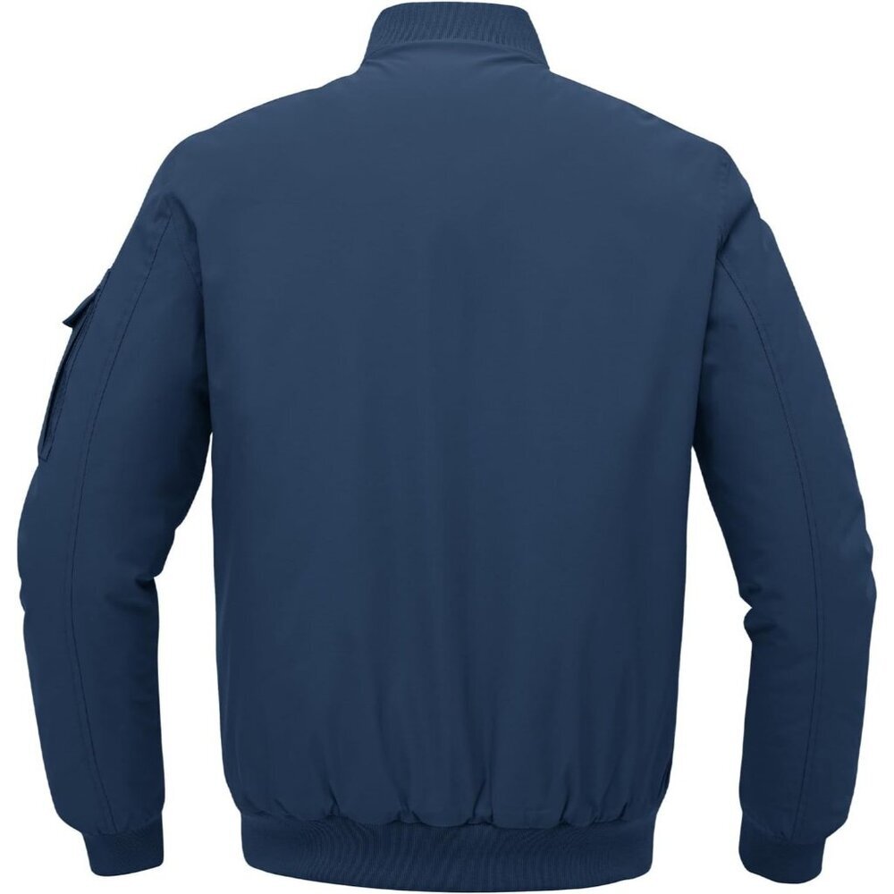 Men's Dark Navy Blue Windproof Quilted Bomber Jacket Coats Warm Winter Outwear - Picture 2 of 6
